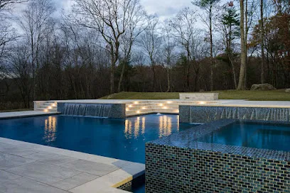 Logo of Luxury Pools By MF — Gunite Pools – Design, Build, Maintain